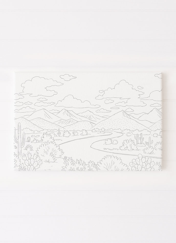 Lanscape with Mountains, River & Cactus