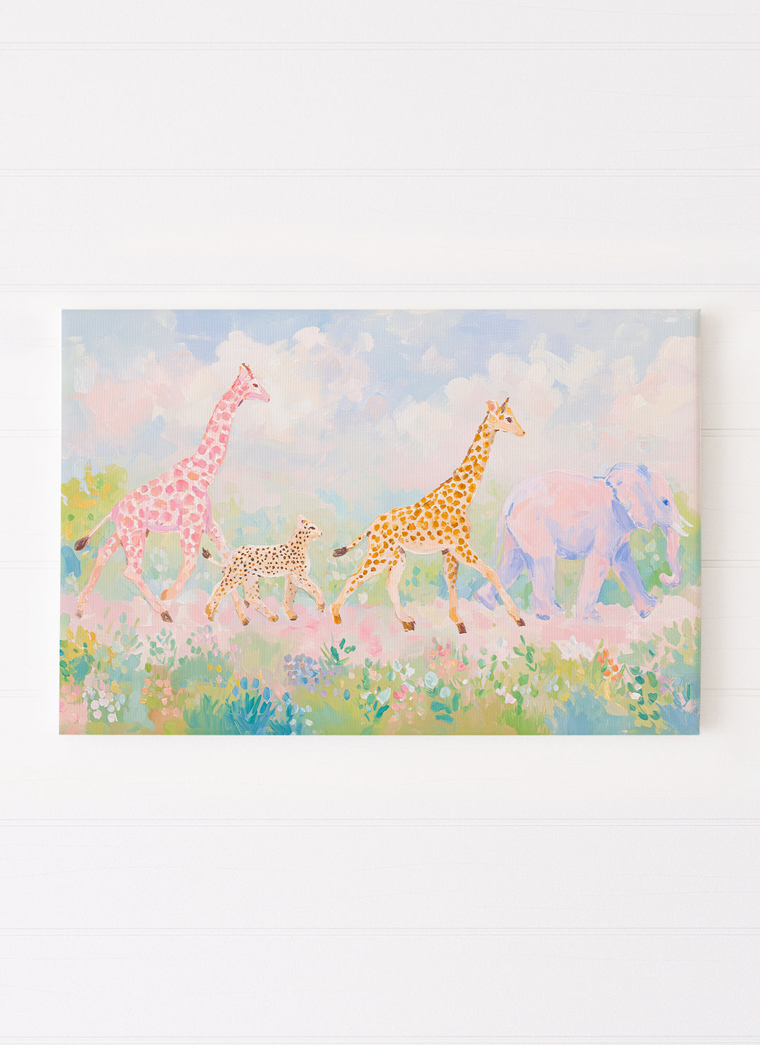 Safari Animals in a Field of Wildflowers