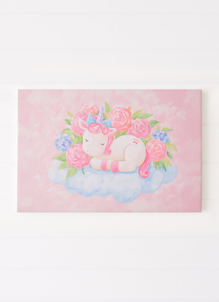 Cute Unicorn Sleeping on a Cloud