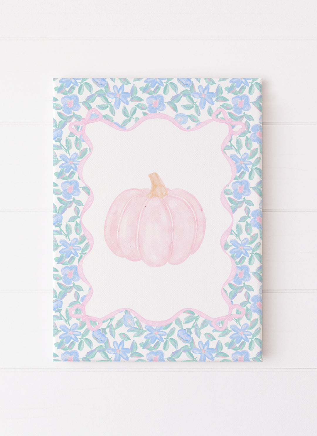 Pink Pumpkin in Pink Ribbon Frame
