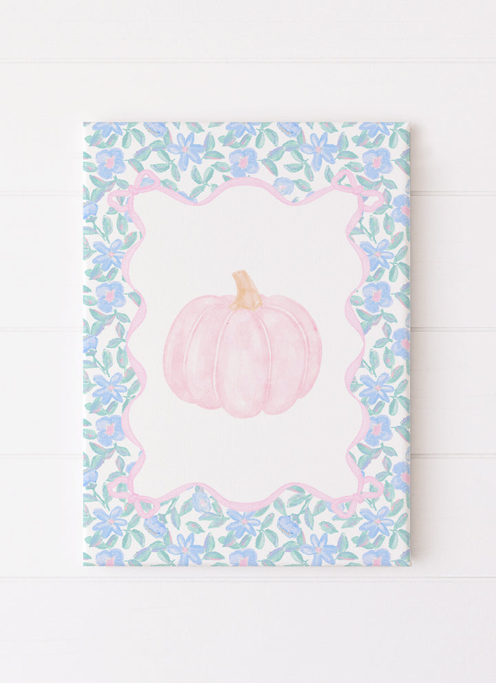 Pink Pumpkin in Pink Ribbon Frame