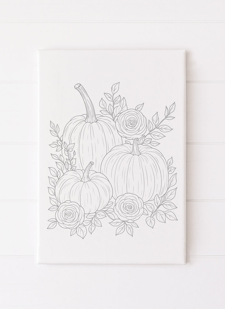 Pumpkins with Flowers