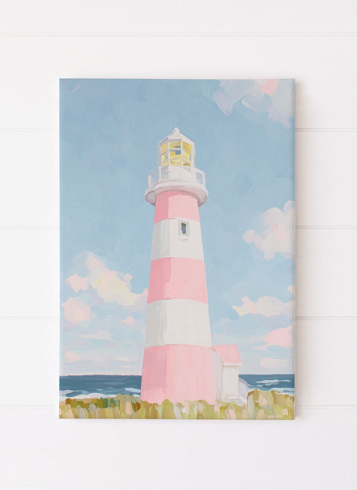 Pink Lighthouse at the Beach