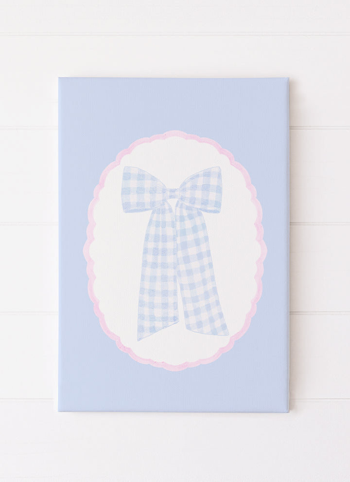 Preppy Gingham Bow Scallop Frame