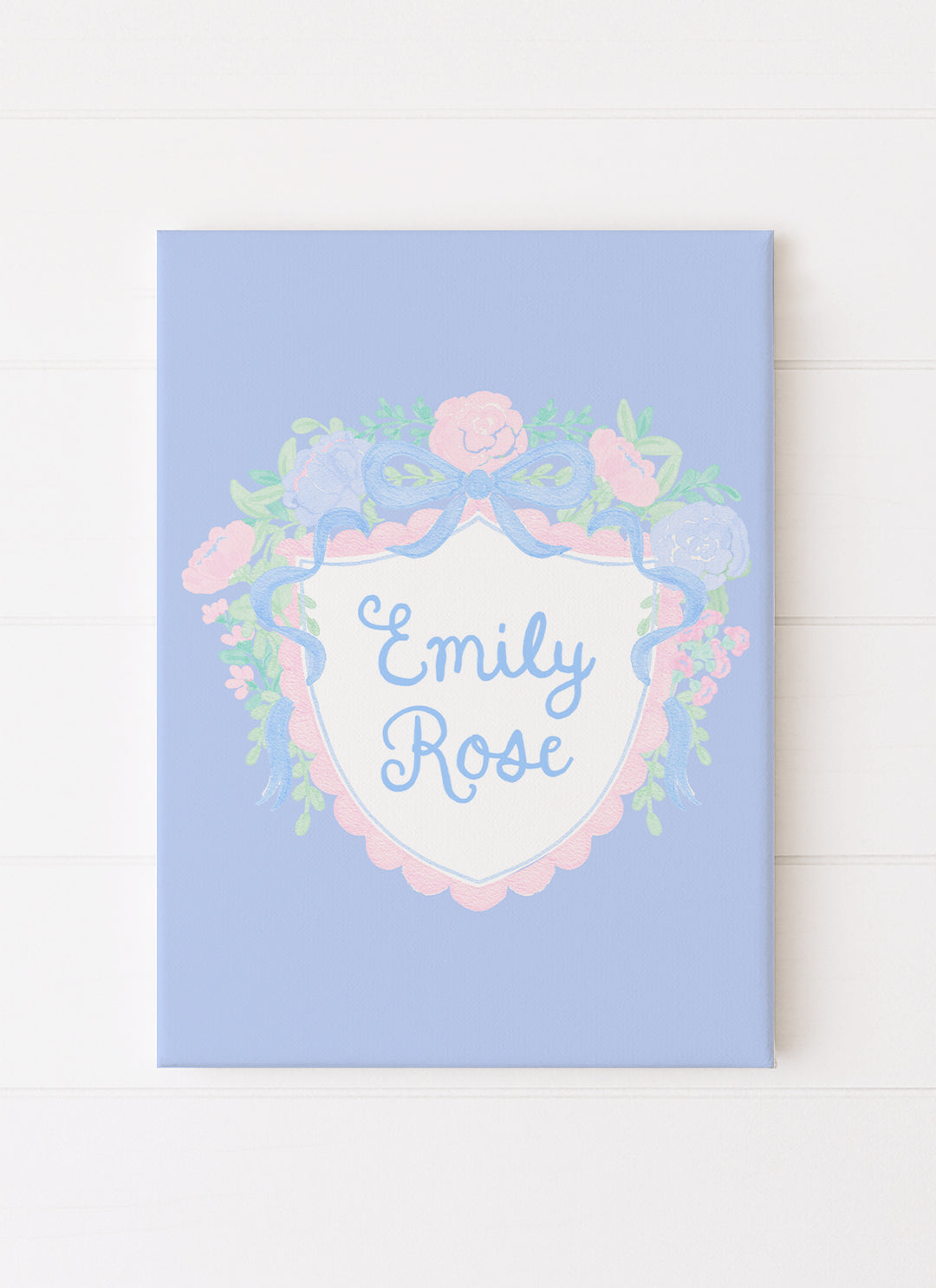 Personalized Floral Scallop Crest