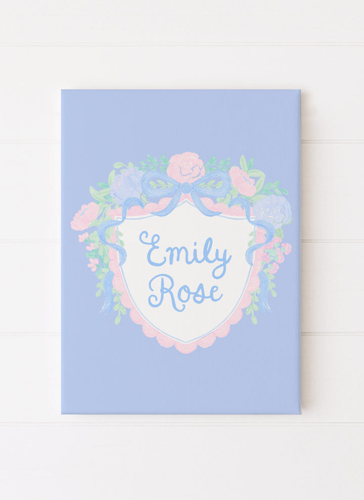 Personalized Floral Scallop Crest