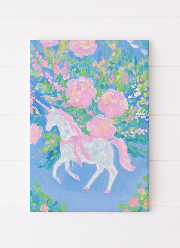 Floral Unicorn with Bow
