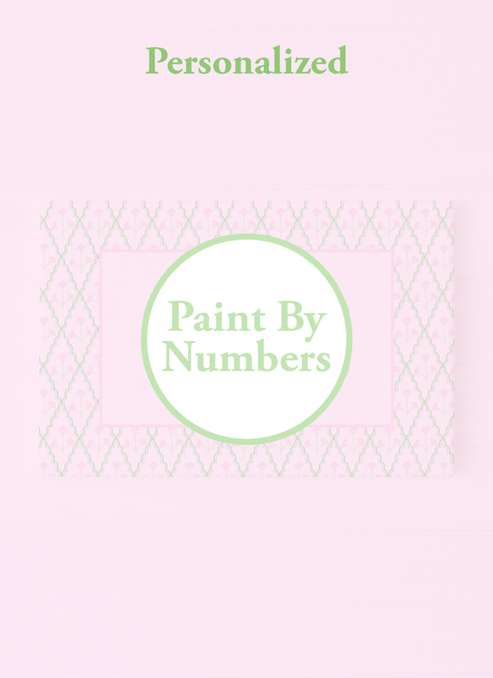 Personalized Monogram with Scallop Floral Background