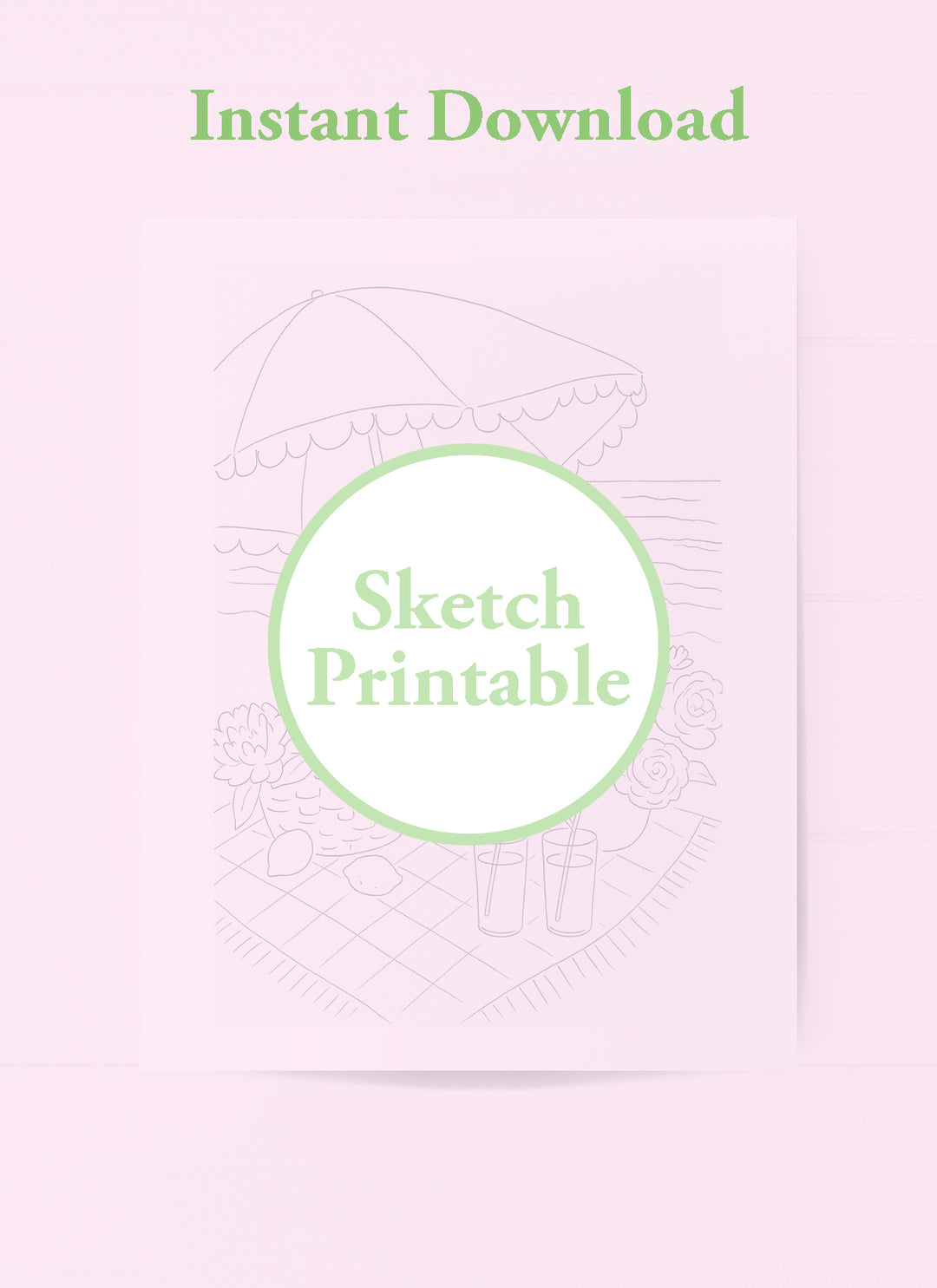 Parasol Beach Floral Lemonade Printable