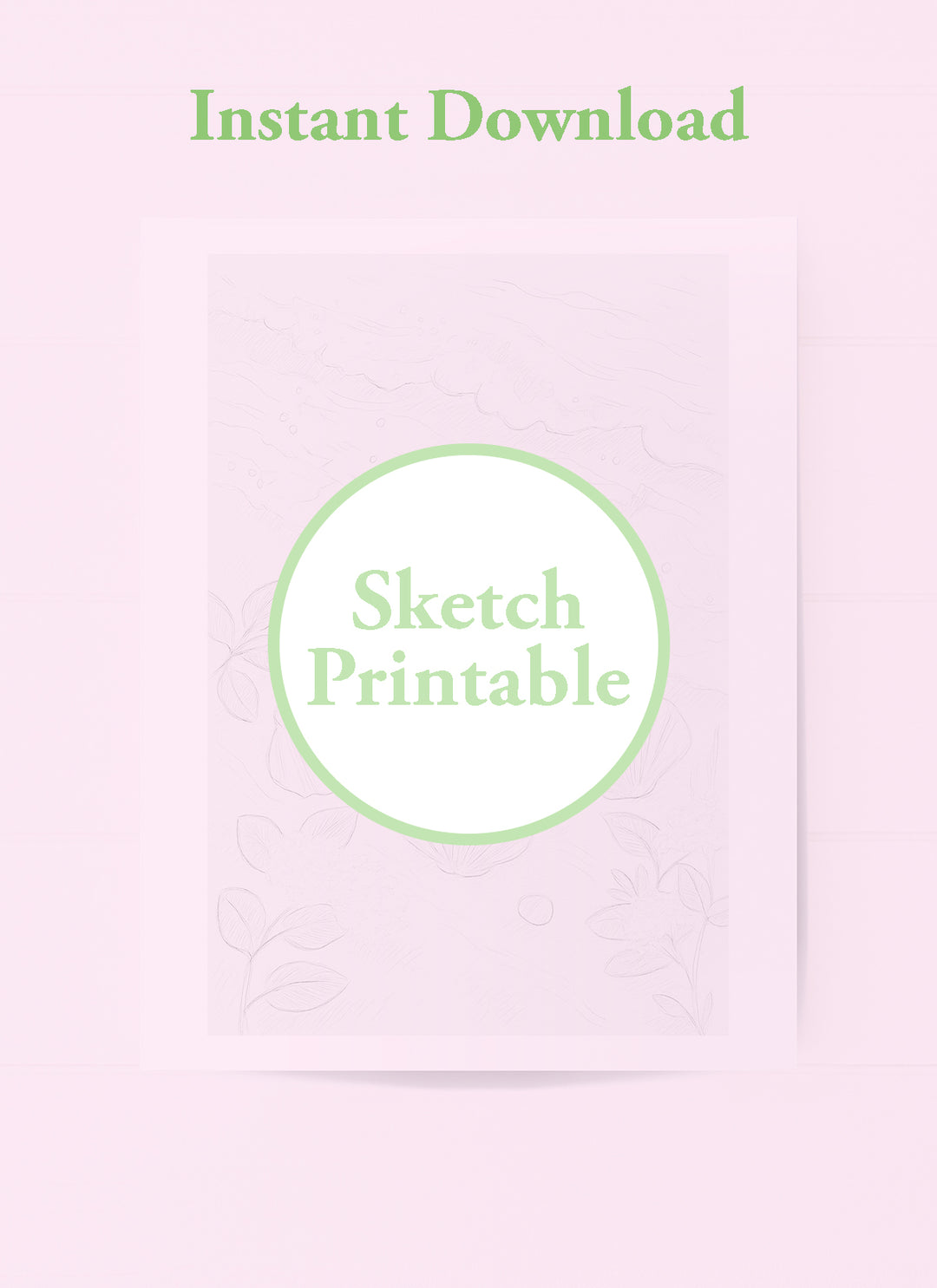 Seashells on the Beach with Flowers Printable