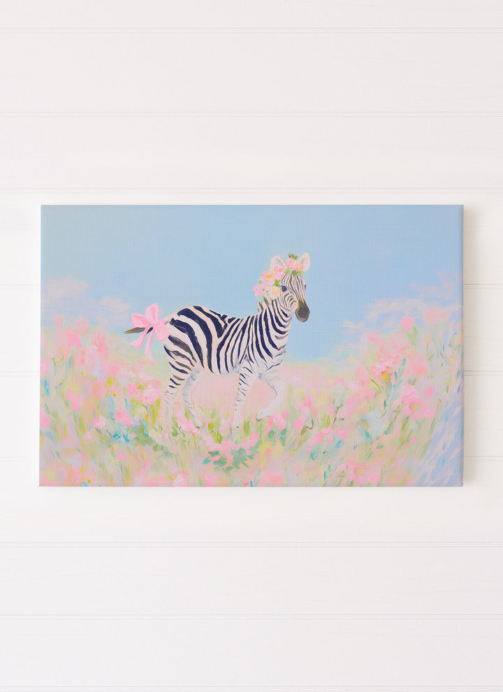 Zebra in a Field of Wildflowers