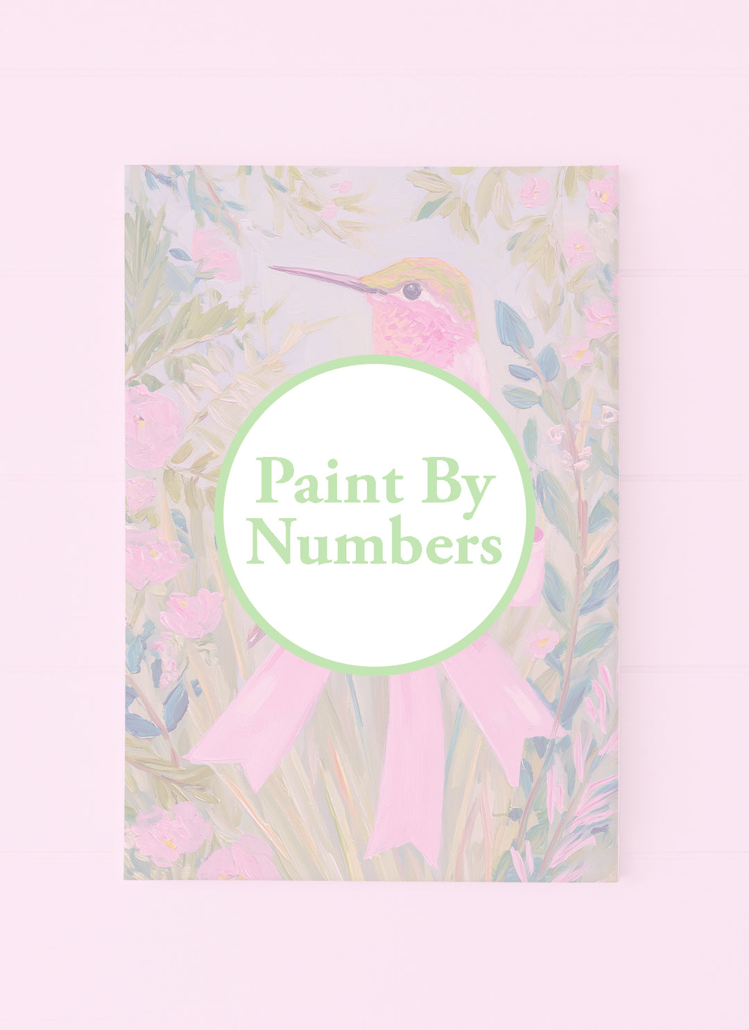 Humming Bird in Foliage with Pink Bow