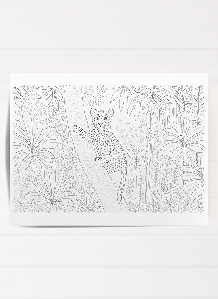 Leopard in Tree in the Jungle Printable