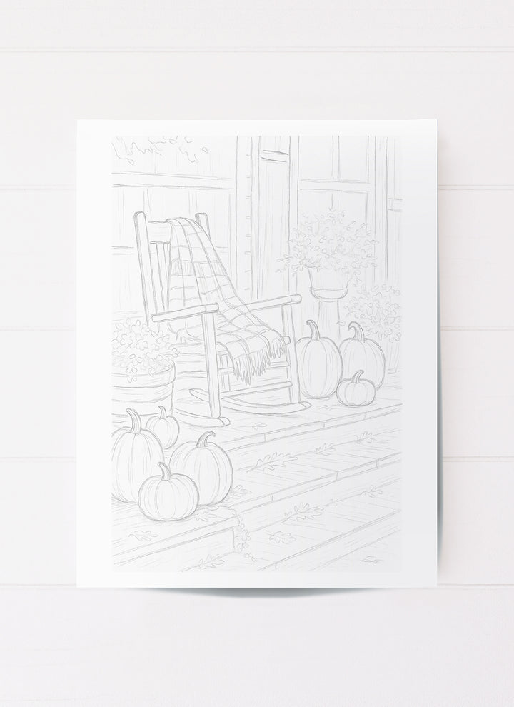Pumpkin Fall Scene Printable