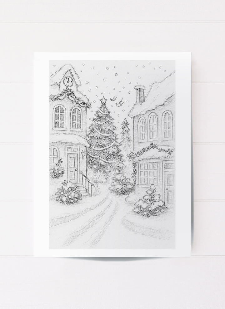 Preppy Christmas Village Printable