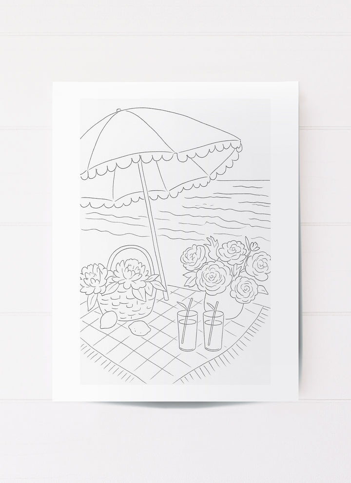 Parasol Beach Floral Lemonade Printable